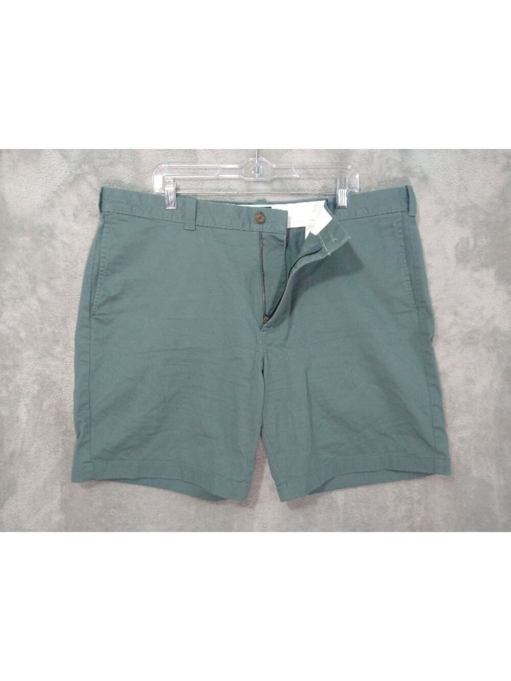 J Crew Shorts Mens 40 Green Flex Chino Flat Front Mid Rise 9 Inch Inseam Cotton